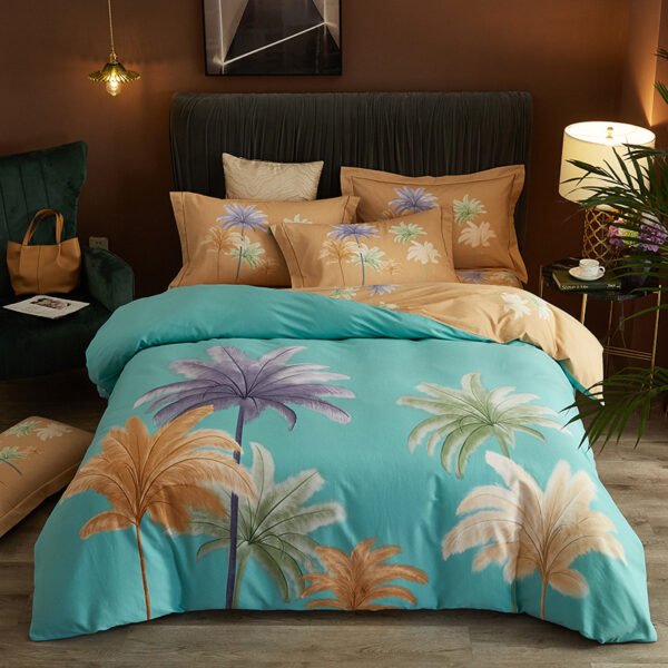 Printed Cotton Bedding Sets Home School 4PCs Quilt Cover Sets King Size Bed Sheet Sets Pillowcase - Image 10