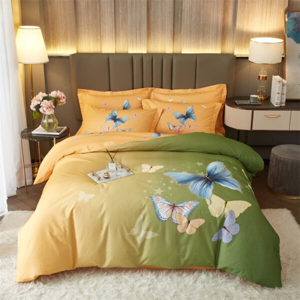 Printed Cotton Bedding Sets Home School 4PCs Quilt Cover Sets King Size Bed Sheet Sets Pillowcase