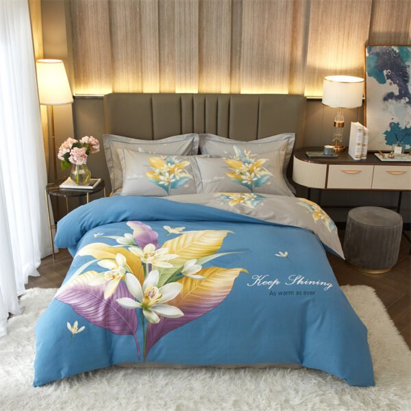 Printed Cotton Bedding Sets Home School 4PCs Quilt Cover Sets King Size Bed Sheet Sets Pillowcase - Image 68