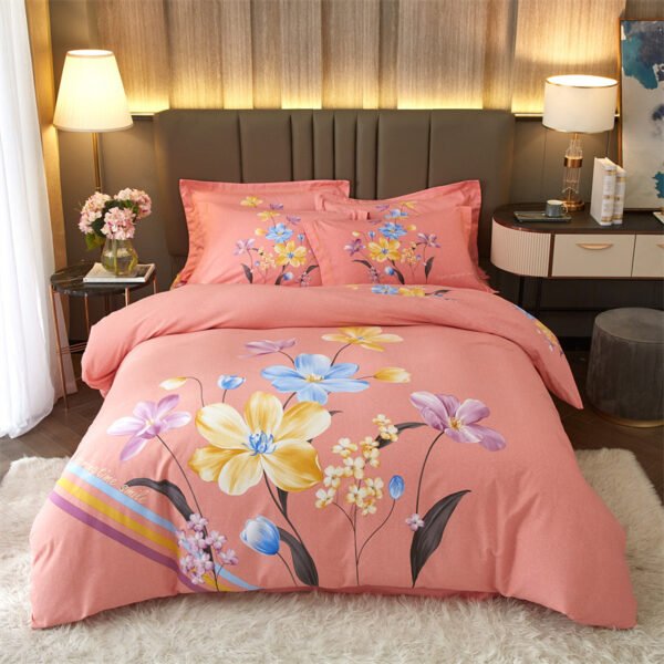 Printed Cotton Bedding Sets Home School 4PCs Quilt Cover Sets King Size Bed Sheet Sets Pillowcase - Image 66