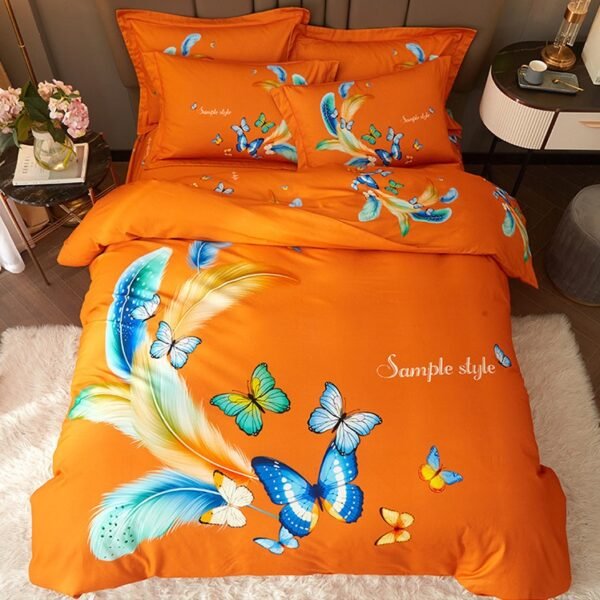 Printed Cotton Bedding Sets Home School 4PCs Quilt Cover Sets King Size Bed Sheet Sets Pillowcase - Image 106