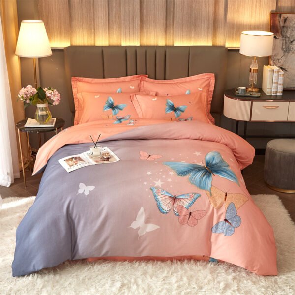 Printed Cotton Bedding Sets Home School 4PCs Quilt Cover Sets King Size Bed Sheet Sets Pillowcase - Image 102